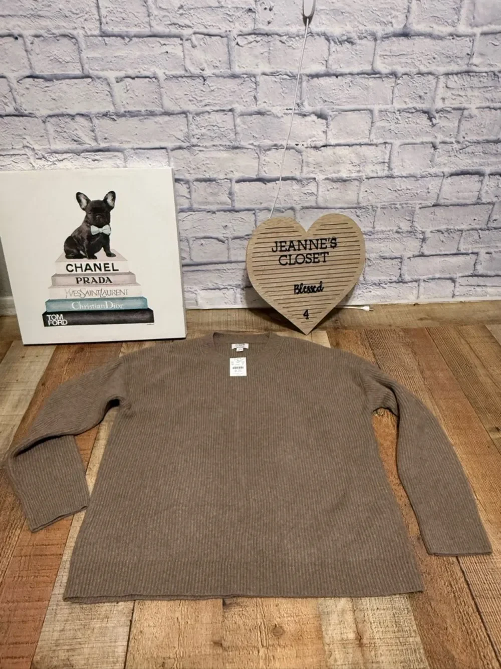 J. Crew Ribbed boyfriend crewneck sweater M nwt